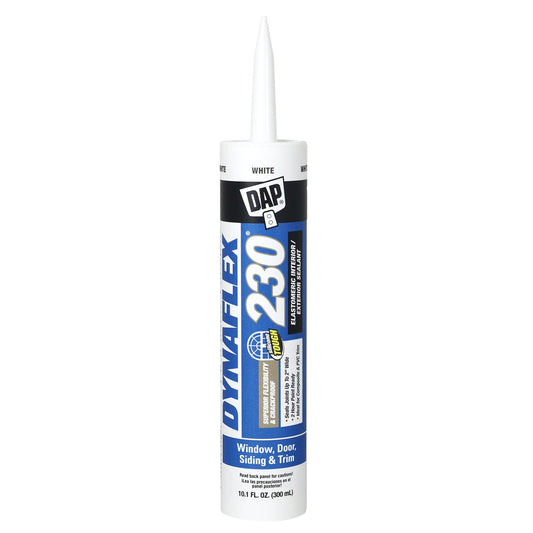 DAP Dynaflex 230 White Elastomeric Door, Trim and Window Sealant 10.1 oz.